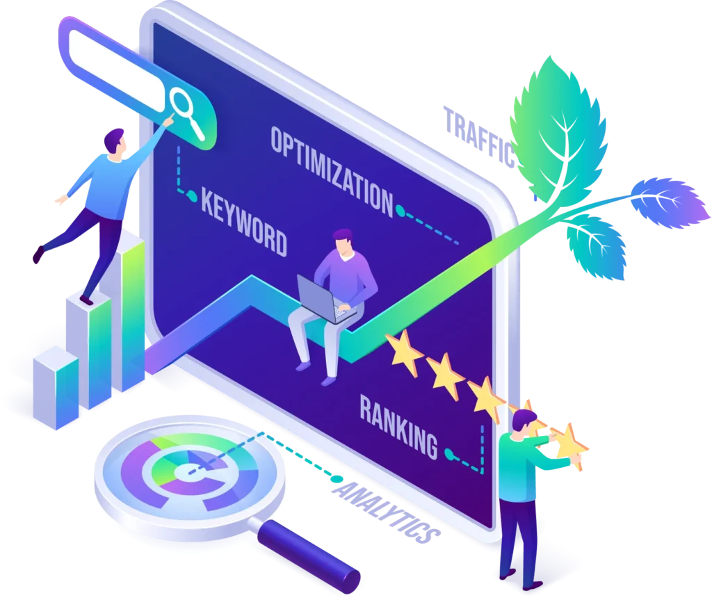 Mint SEO Danışmanlığı Hizmetlerinin Hakkımızda sayfasında yer alan bir görseldir. Görselde yükselen bir SEO Çalışması Grafiği yer alıyor.